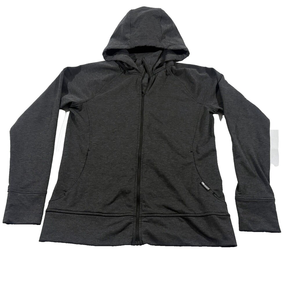 Outdoor Research Hoodie Womens Gray Sweatshirt Emersion Zip Fleece Poly Jacket S